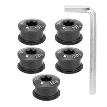 Bike Chainring Bolts, Lightweight Design Single Chainring Fixing Screws, Precision Machined Aluminum Alloy Crankset Parts, Corrosion Resistant Easy
