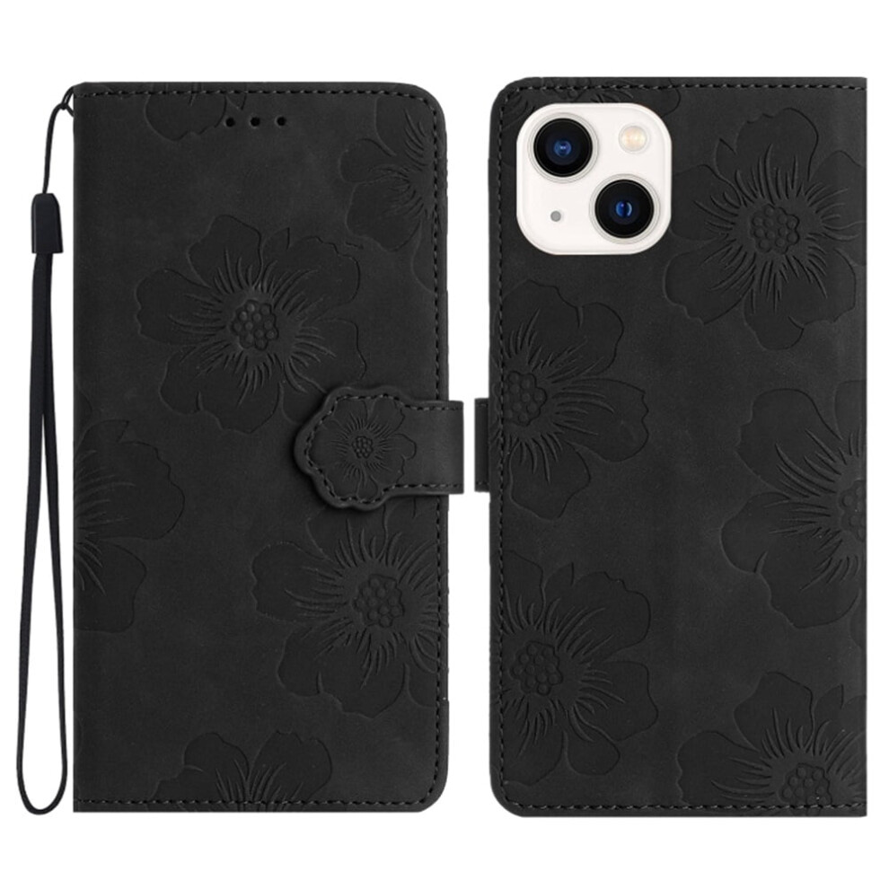 Leather Flip Wallet Case For Iphone 12 Â Flower Embossed, 9066521615285
