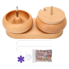 Seed Beads Quickly Stringing Beads Tool, Jewelry Making Tools Wooden Bead Spinner, Manual Operated Beadwork Kit For Crafting Bracelets Necklaces,