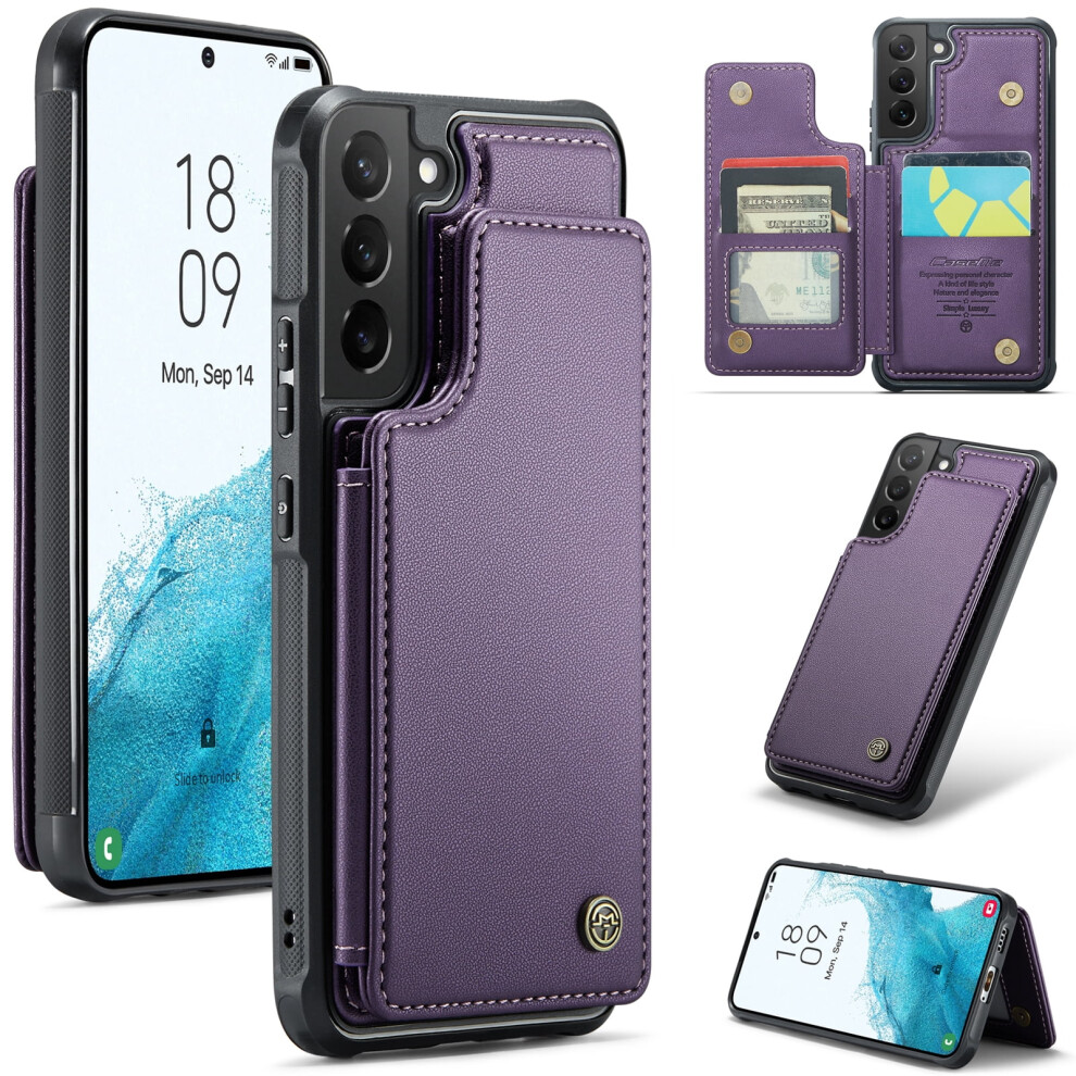 Caseme Leather Wallet Case For Compatible With Samsung Galaxy S22 Â Rfid Blocking, Magnetic Clasp, Kickstand, Shockproof 9327961786776