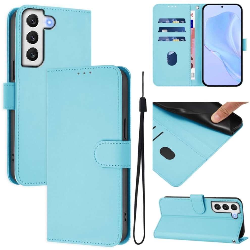 Wallet Case Compatible With Samsung Galaxy S21 Fe 5G Â Pu Leather Magnetic Flip Folio, 3-Card Slot & Wrist Strap, Sky Blue 9353595697461