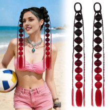 Three-color Gradient Internet-famous Hand-woven Braids And Ponytail
