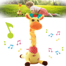 Dansende, pratende giraffe, lichtgevend muzikaal knuffeldier met 60 liedjes, herhaalt spraak – geschikt voor peuters van 1-3 jaar.