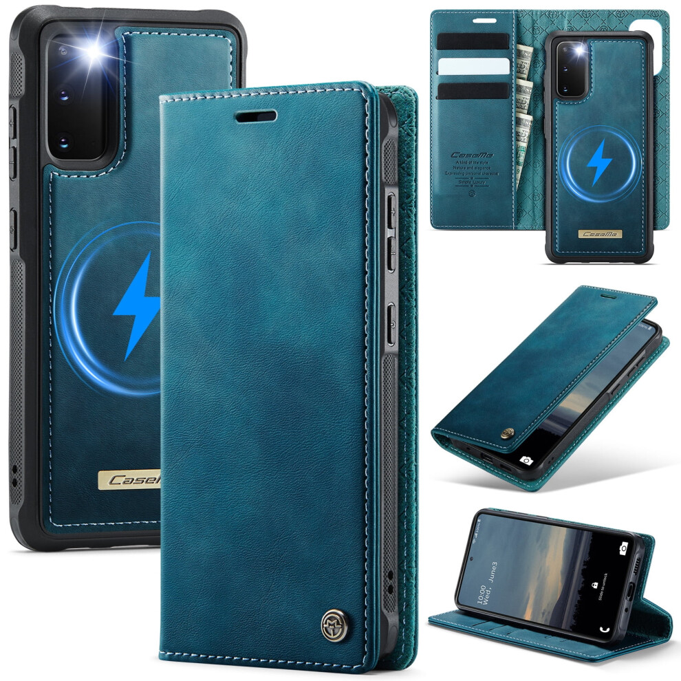 Caseme Wallet Case For Samsung Galaxy S20, Magsafe-Compatible, Rfid-Blocking, Flip Stand, Shockproof, Magnetic & Detachable Â Blue 9193271140870