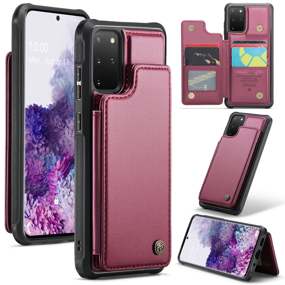 Caseme Leather Wallet Case For Compatible With Samsung Galaxy S20+, Rfid Blocking, Magnetic Clasp, Kickstand, Shockproof 9193271141396