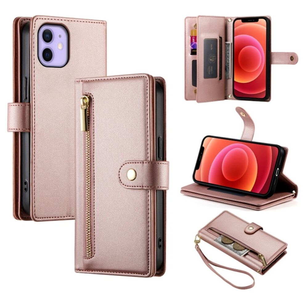 Leather Wallet Case For Iphone 12/12 Pro Pink 9066521618125