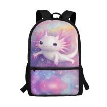 Rucsac școlar roz Axolotl de 43 cm pentru copii cu vârste între 6 și 12 ani, cu capacitate mare pentru preșcolari și clasele primare –