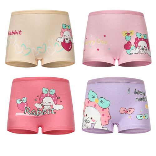 Girls' cotton briefs cartoon pattern 4 pcs