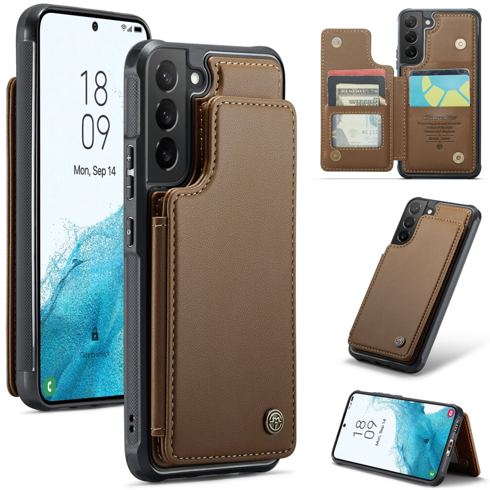 Caseme Leather Wallet Case For Compatible With Samsung Galaxy S22 Â Rfid Blocking, Magnetic Clasp, Kickstand, Shockproof 9193271143109