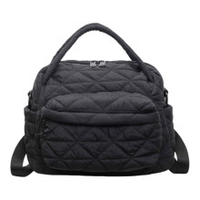 Bolsa transversal elegante em cor sólida com zíper e alça superior macia – ideal para homens e mulheres, perfeita para viagens, dança e piscina.