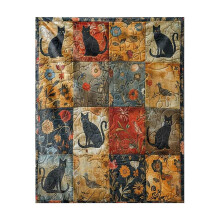 Black Cat Flower Flannel Blanket – Soft, Warm Throw for Bed, Sofa, Travel; Cozy Home Decor & Gift for Animal Lovers; Compatible with All Standard