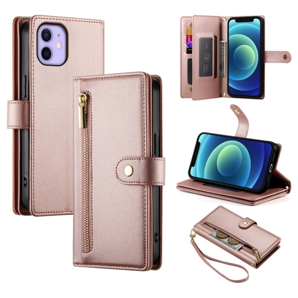 Leather Wallet Case For Iphone 12 Mini 5.4 Inch Pink 975221349613