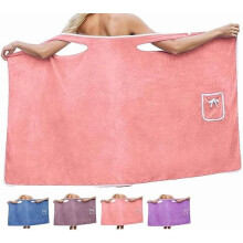 Plus Size Women's Wearable Shower Skirt – Quick Dry, Water Absorbent, 2-Button Adjustable, Soft & Easy On, All-Season Use