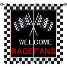 Rideaux occultants pour voiture de course, drapeau Ă carreaux noir et blanc 2