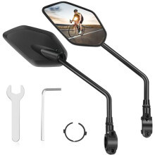 Adjustable Bike Mirror Handlebar Mount, 1 Pair, HD Lens, Compatible with Ebike & Electric Scooter