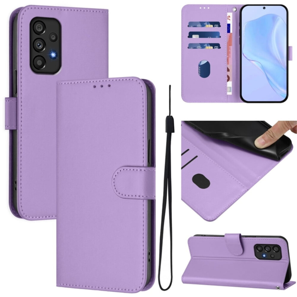 Pu Leather Wallet Case Compatible With Samsung Galaxy A53 5G Â Magnetic Flip Folio, 3-Card Slot & Wrist Strap, Purple 9353595698338