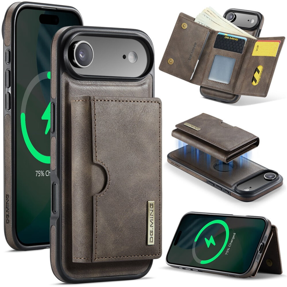 Dg.ming Wallet Case For Iphone Air 6.5", Magnetic & Rfid-Blocking, Detachable Leather Case With Card Slot Â Grey 9353595698390