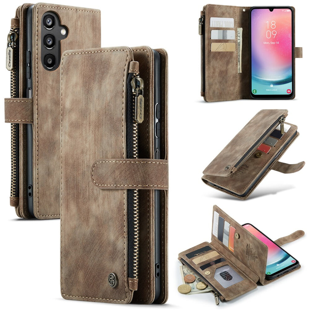 Caseme Wallet Case For Samsung Galaxy A24 4GâPu Leather, Magnetic Flip, Lanyard, Zipper Card Holder, 6.5" 9353595699212