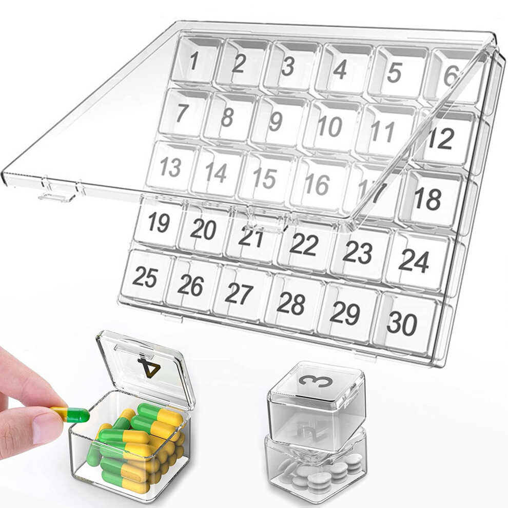 Moisture-Proof Weekly Pill Organizer, 4x/Day, 30-Day Capacity, Removable Containers, Travel-Friendly â 8.356.91 in