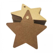 3x100Pcs Star Shaped Gift Tags Gift Wrapping Tags for Holiday Graduation Party Kraft 3 Pcs