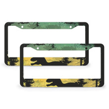 Dinosaur Trailer License Plate Cover, 2 PCS, Aluminum Metal Frames with 2 Round Holes, Compatible with USA & Canada Vehicles