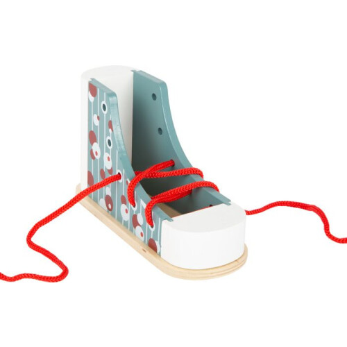 Scarpa in Legno - Piede Piccolo - Apprendimento Lacci - Design Moderno - Resistente - 3 Anni+ 2