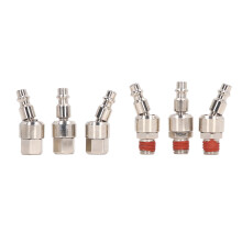 Durable Aluminum Construction Style Fittings, Swivel Air Plugs with1/4in-18NPT Male Threads, Air Hose Fittings Featuring Ball Joint Rotation and