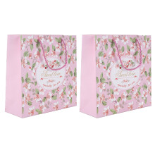Bolsa de regalo floral con asas, elegancia atemporal. Exquisito diseño floral. Bolsa de regalo reutilizable con estampados florales en 3D. Fabricada