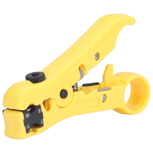 Universal Cable Stripper Lightweight Coaxial Compression Tool with Pointed Blade Design Suitable for Flat and Round Wire Stripping Including UTP STP 2