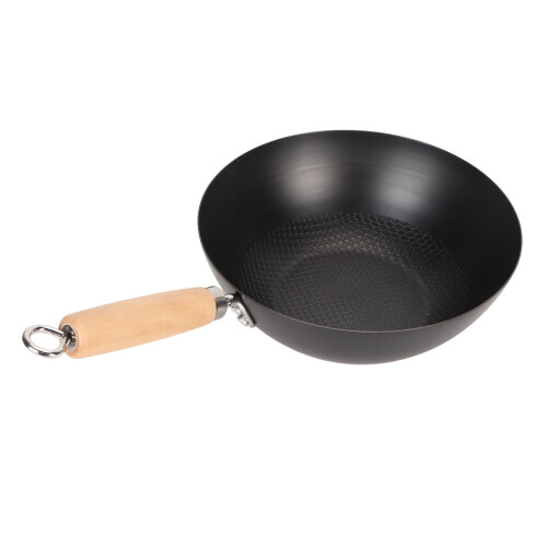 Wok από χυτοσίδηρο με ανάγλυφη επιφάνεια, αντικολλητική επίστρωση, φριτέζα 1