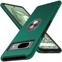 Capa protetora resistente com toque macio e sedoso, com suporte de anel e ímã para Google Pixel 8 (2023) (Verde)