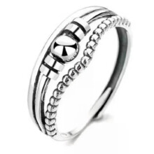 Anello antistress regolabile in argento 925 per donne, ideale per alleviare irrequietezza, preoccupazione e meditazione - #5