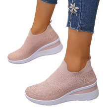 Willtoo Damen-Sneaker mit Fußgewölbestütze – zum Hineinschlüpfen, atmungsaktiv, Weite Passform, Pink 8W – Geeignet für Pflegekräfte und