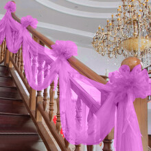 10m x 48cm anti-kreuk tule stof rol voor trouwstoelrokken, trappen en feestachtergronden – Zachte evenementdecoratie, compatibel met standaard
