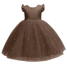 Småbørnspiger Tutu Sommerkjole Flæseærmer Fødselsdagsfestkjoler Børn Prinsesse Kommunionskjole Brudepige Bryllup Gallakjole 6-7 år