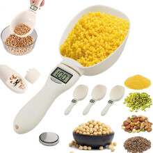 Spúnóga Tomhais Leictreonacha le LCD, Beachtas 800g/0.1g, Comhshó 5 Aonad (g/ml/oz/cupán), Ag luí le Scálaí Cistine