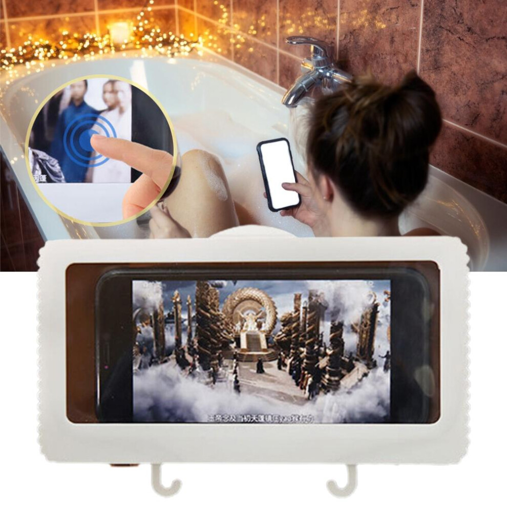 Non-Drill Phone Cradle For Bath, Waterproof Touchable Shower Phone Case, Perfect Shower Accessory With Anti-Fog High Perspective Window, Improved 9175034787218