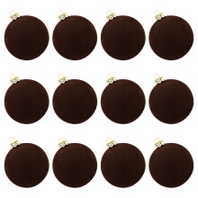 Set van 12 ronde plastic kerstboomversieringen met matte afwerking voor feestdagen en feestjes.