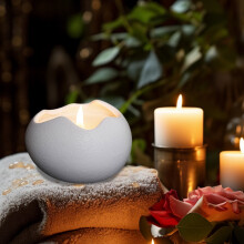 Portacandele aromatico in ceramica – Contenitore decorativo ricaricabile per soggiorno, camera da letto, casa e regalo (candela non inclusa) –
