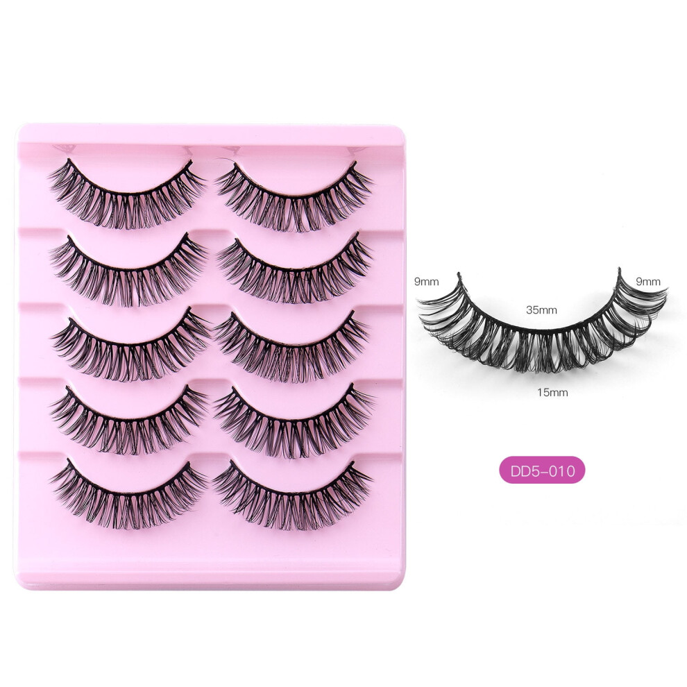 D-Curve False Eyelashes Natural Synthetic 5 Pairs