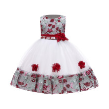 Pigerkjole Ærmeløs Pailletter Prinsessekjoler Småbørn Bryllup Fødselsdagsfest Kjole Kjoler Bordeaux 7-8 År