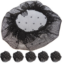 Conjunto de 6 peças de touca para coque feminina com strass, rede para cabelo, acessórios para penteados