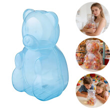 Großer, durchsichtiger, wiederverwendbarer Gummibärchenbehälter für Valentinstag, Geburtstagsfeiern und Gastgeschenke – Blau (1 Stück)