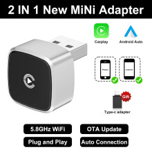 Wireless CarPlay Android Auto Adapter USB Dongle