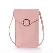 Dámska crossbody kabelka s dotykovým displejom a priehľadným okienkom, mini kožená kabelka cez rameno s priehradkami na kreditné karty