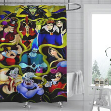 Zasłona prysznicowa Villains – wodoodporna, łatwa w montażu, 59"x71" (150x180 cm)