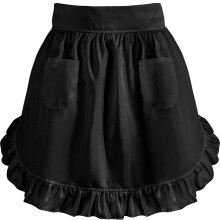 Jupe de soubrette blanche vintage pour femme, avec volants et poches – Polyester doux, robe idéale pour Halloween, les jeux de rôle ou les