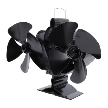 8‑Blade Heat‑Powered Wood Stove Fan – Quiet, 55%+ Airflow, Overheat Protection, Magnetic Thermometer, Durable Aluminum Alloy
