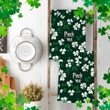 Serviette de cuisine et de salle de bain pour la Saint-Patrick – Motif trèfle vert, en polyester absorbant, décoration pour la fête irlandaise