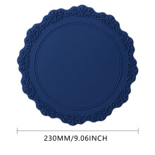 Sets de table en silicone de luxe avec motif floral en dentelle, faciles à laver et durables. Taille unique.